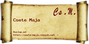 Csete Maja névjegykártya